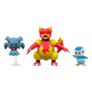 Collectible figurine Jazwares Pokémon Tiplouf Feuforêve Magmar (x3) image-0