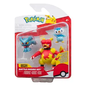 Collectible figurine Jazwares Pokémon Tiplouf Feuforêve Magmar (x3) image-1