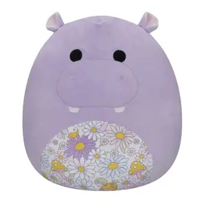 Bamseset Jazwares Squishmallows Purple Hippo with Floral Belly Hanna