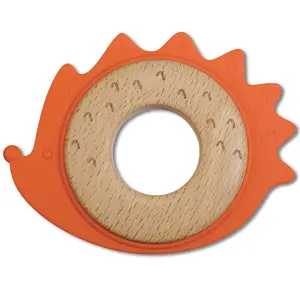 Anel de dentição de madeira e silicone para bebé JBimbi Bite&Play
