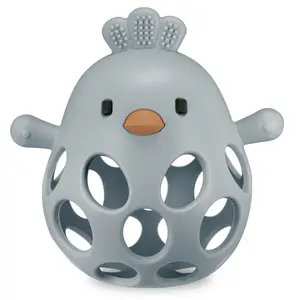Anel de dentição massageador de gengivas em forma de frango para bebé JBimbi Bite&Play