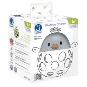 Anel de dentição massageador de gengivas em forma de frango para bebé JBimbi Bite&Play image-1