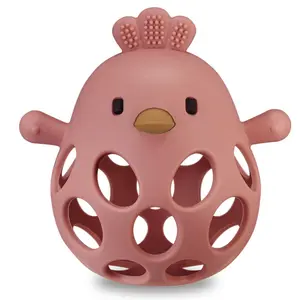 Anel de dentição massageador de gengivas em forma de frango para bebé JBimbi Bite&Play