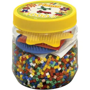 Creative activities 4000-piece jar with 3 plates Jbm Hama image-0