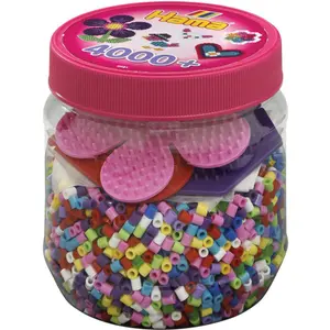 Creative activities pot of 4000 beads with 3 plates Jbm Hama image-3