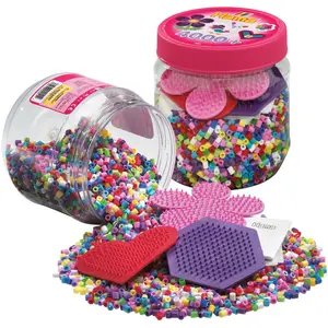 Creative activities pot of 4000 beads with 3 plates Jbm Hama image-0