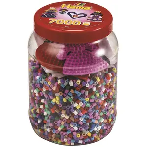 Creative activities pot of 7000 beads with 2 plates Jbm Hama image-0