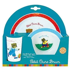 Geschirrset Teller, Schüssel, Glas Kind Jemini Petit Ours Brun image-0