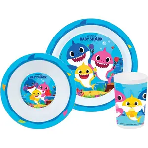 Geschirrset Teller,Schüssel,Glas Kind Jemini Baby Shark image-0