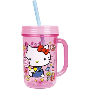 Children's mug with straw Jemini Hello Kitty Retro Food image-0