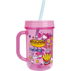 Children's mug with straw Jemini Hello Kitty Retro Food image-1