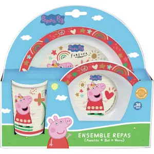 Set vaisselle assiette, bol, verre enfant Fun House Peppa Pig image-3