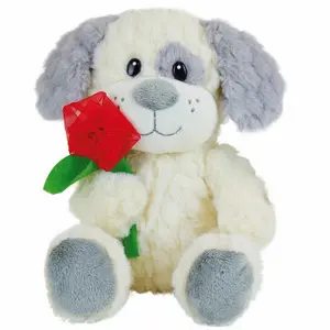 Pluche met bloem Jemini Valentin Chien image-0