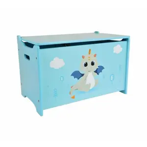Coffre à jouets en bois enfant Fun House Leon Le Dragon image-1