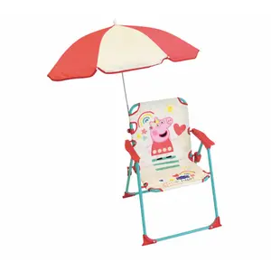 Folding chair with children's parasol Fun House Peppa Pig image-0