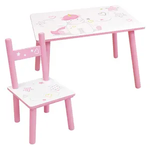 Table d'activités + 1 chaise  fille Fun House Licorne image-0