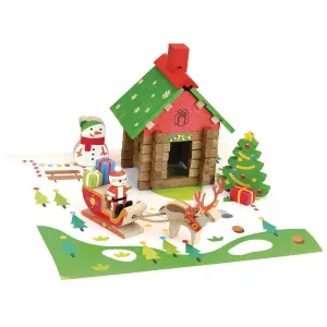 Santa's house building set 50 pieces Jeujura image-0