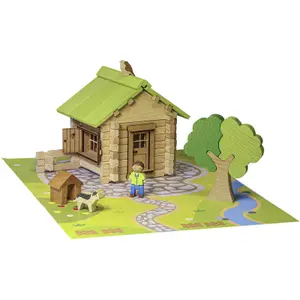 Wooden house building set 85 pieces Jeujura image-0