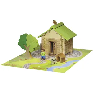 Wooden house building set 85 pieces Jeujura image-1