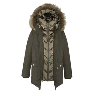 Parka lang Kapuze Plastron abnehmbar Frau Schott image-2