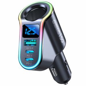 Chargeur Voiture 4-en-1, Transmetteur Fm Bluetooth C+C+U+Cigarette, PD 150W Joyroom