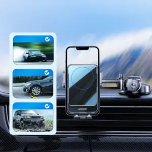 Chargeur sans fil pour voiture 2 en 1 (version tableau de bord et sortie d'air) 4,6 - 6,8 pouces 15 W Joyroom image-3