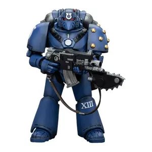 Collectible figurine JOYTOY Warhammer The Horus Heresy 1/18 Ultramarines MK VI Tactical Squad Legionary with Bolter& Chainblade image-0
