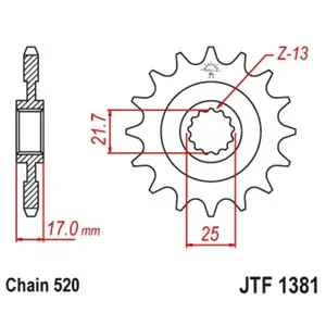 Motorcycle sprocket JT Sprockets Honda CMX 500 A Rebel ABS image-0