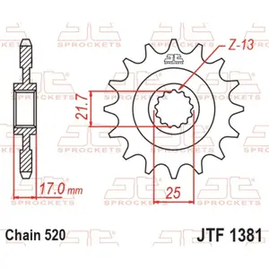 Motorcycle sprocket JT Sprockets Honda CMX 500 A Rebel ABS image-2
