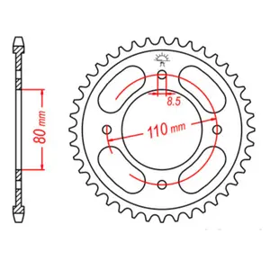 Motorcycle crown JT Sprockets Honda CB 125 F image-1