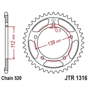 Motorcycle crown JT Sprockets Honda CB 500 X ABS image-0