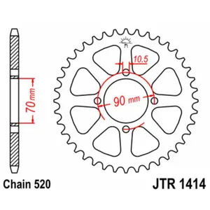 Standard Steel Motorcycle Crown JT Sprockets 520 Kawasaki KEF 300 Lakota 2WD (KEF300A) image-0