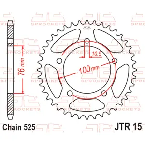Standard Steel Motorcycle Crown JT Sprockets 525 Benelli Tornado 900 Tre image-0