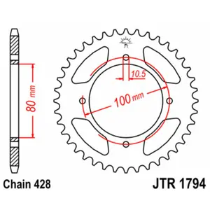 Standard Steel Motorcycle Crown JT Sprockets 428 Suzuki GZ 125 Marauder image-0