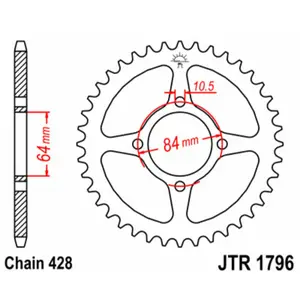 Standard Steel Motorcycle Crown JT Sprockets 428 Suzuki RV 125 Vanvan image-0