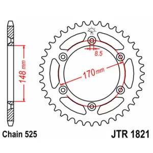 Standard Steel Motorcycle Sprocket JT Sprockets 525 image-0