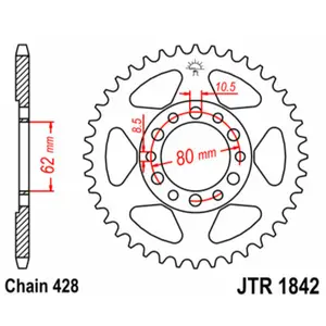 Standard Steel Motorcycle Crown JT Sprockets 428 Yamaha XT 350 52T image-0