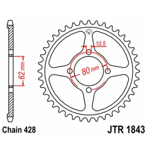 Standard Steel Motorcycle Crown JT Sprockets 428 Yamaha TT-R 125 (CE07) image-0