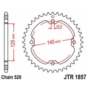 Standard Steel Motorcycle Crown JT Sprockets 520 Yamaha XT 600 E (DJ02) image-0