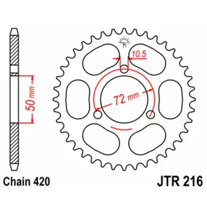 Standard Steel Motorcycle Crown JT Sprockets 420 Honda NSR 50 Auto (AC10) image-0