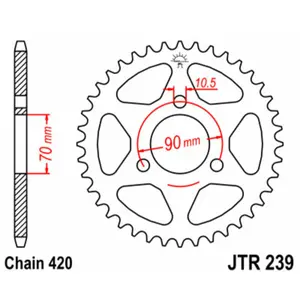 Standard Steel Motorcycle Crown JT Sprockets 420 Honda CR 80 R Std Wheels 14/17 (HE02) 45T image-0