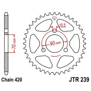 Standard Steel Motorcycle Crown JT Sprockets 420 Honda CR 80 R Std Wheels 14/17 (HE02) 47T image-0