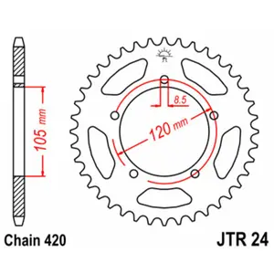 Standard Steel Motorcycle Crown JT Sprockets 420 Aprilia MX 50 image-0