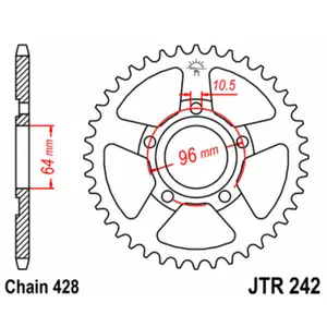 Standard Steel Motorcycle Crown JT Sprockets 428 Honda XL 125 R (JD04) image-0