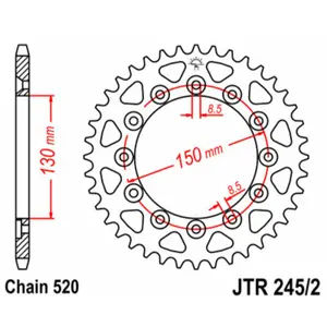 Standard Steel Motorcycle Crown JT Sprockets 520 Honda NX 250 (MD21) 39T image-0
