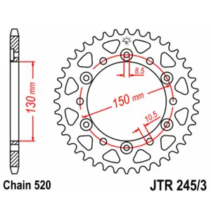 Standard Steel Motorcycle Crown JT Sprockets 520 Honda NX 650 Dominator 2 (RD02) image-0