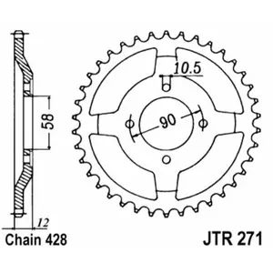 Standard Steel Motorcycle Crown JT Sprockets 428 Honda NX 125 (JD12) image-0
