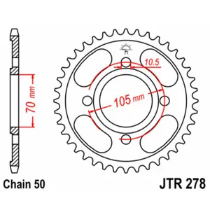Standard Steel Motorcycle Crown JT Sprockets 530 Honda CB 350 F Four (CB350) image-0