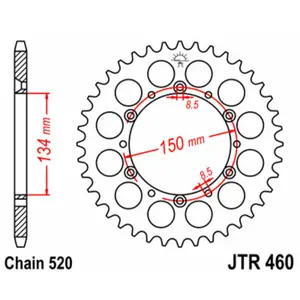 Standard Steel Motorcycle Crown JT Sprockets 520 Kawasaki KX 125 (KX125A) image-0
