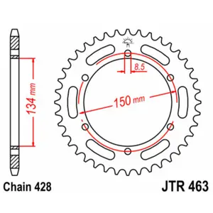 Standard Steel Motorcycle Crown JT Sprockets 428 Kawasaki KMX 125 (KMX125B) image-0